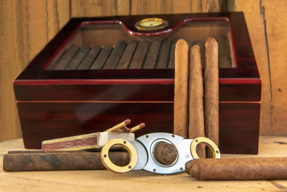 A humidor with hygrometer fitted on it